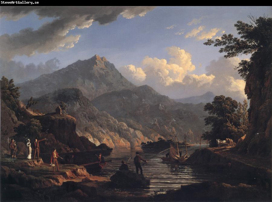 John Knox Landscape with Tourists at Loch Katrine